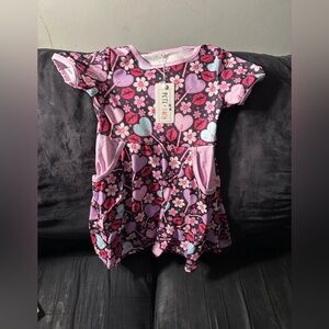 Pink and Black Floral Dress